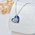 wholesale 925 Sterling Silver Heart-Shaped Palette Pendant with Multi-Color Crystals and Paintbrush Charm Necklaces for Women Girls Gifts-0-2