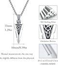 wholesale 925 Sterling Silver Arrowhead Pendant with Celtic Knot Design - Mens & Womens Norse Viking Jewelry -0-2