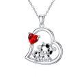 wholesale 925 Sterling Silver Mom Heart Shape Animal Pendant Necklaces for Women Girls Family Love Gift-0-141