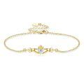 wholesale 14k Gold Heart Claddagh Bracelet-0-0