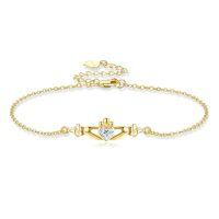 wholesale 14k Gold Heart Claddagh Bracelet-Claddagh