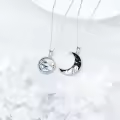 wholesale 925 Sterling Silver Couples BFF Necklaces Wholesale with Yin-Yang Sun-Moon Mountain-Wave Pendants-0-1