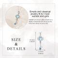 wholesale 925 Sterling Silver Blue Moonstone Heart Key Pendant Necklace for Women-0-5
