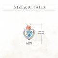 wholesale 925 Sterling Silver Blue Crystal Rose Heart Pendant Necklace  for Women-0-4