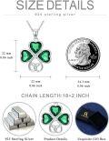 wholesale 925 Sterling Silver Green Crystal Shamrock Celtic Knot Claddagh Motherhood Love Knot Pendant Necklace for Women Gifts-0-4