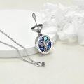 wholesale 925 Sterling Silver Saint Michael Pendant with Blue Shell and Cross Protection Charm Necklace for Men Women-0-1