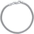wholesale Gold 925 Sterling Silver Mesh Chain Bracelet for Men & Women - 7 Length 3 mm Width-0-6