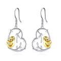wholesale 925 Sterling Silver Sloth Pendant Earrings-0-0