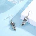 wholesale 925 Sterling Silver Dragon Shape Hypoallergenic Dangle Hook Earrings for Women and Girls-0-1