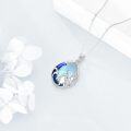 wholesale 925 Sterling Silver Blue Opal Mermaid Pendant Necklace for Women Ocean Wave Starfish  48 Chain Length-0-3