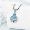 wholesale 925 Sterling Silver Triquetra Celtic Knot with Turquoise and Emerald Heart Claddagh Pendant Necklace-0-1