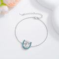 wholesale 925 Sterling Silver Turquoise Boot & Flower Horseshoe Charm Bracelet for Women-0-1