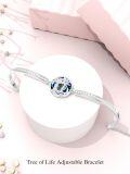 wholesale TOUPOP Tree Of Life Initial Bracelet For Women 925 Sterling Silver Family Tree Blue Crystal Jewelry Birthday Gifts For Her -0-5