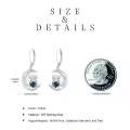 wholesale 925 Sterling Silver Blue Crystal Cow Moon Stud Earrings for Women Girls-0-5