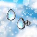 wholesale 925 Sterling Silver Moonstone Teardrop Bridal Studs Cartilage  for Women-0-5