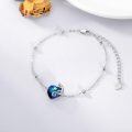 wholesale 925 Sterling Silver Fox Crystal Heart Charm Bracelet With Adjustable Chain And S925 Tag-0-2