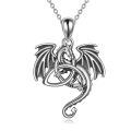 wholesale 925 Sterling Silver Crystal Dragon Pendant Necklace Jewelry-0-0