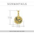 wholesale Gold 925 Sterling Silver Butterfly & Sunflower Locket Necklace w/ I Love You Forever Charm-0-3