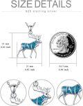 wholesale 925 Sterling Silver Turquoise Inlay Moose Pendant Necklace for Women Men  45cm Chain Length-0-1