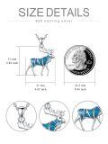 wholesale 925 Sterling Silver Turquoise Inlay Moose Pendant Necklace for Women Men  45cm Chain Length-0-1