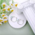 wholesale  Sterling Silver Moonstone Retro Sunflower Rose Feather Cross Butterfly Hoop Earrings for Women Gifts -0-23