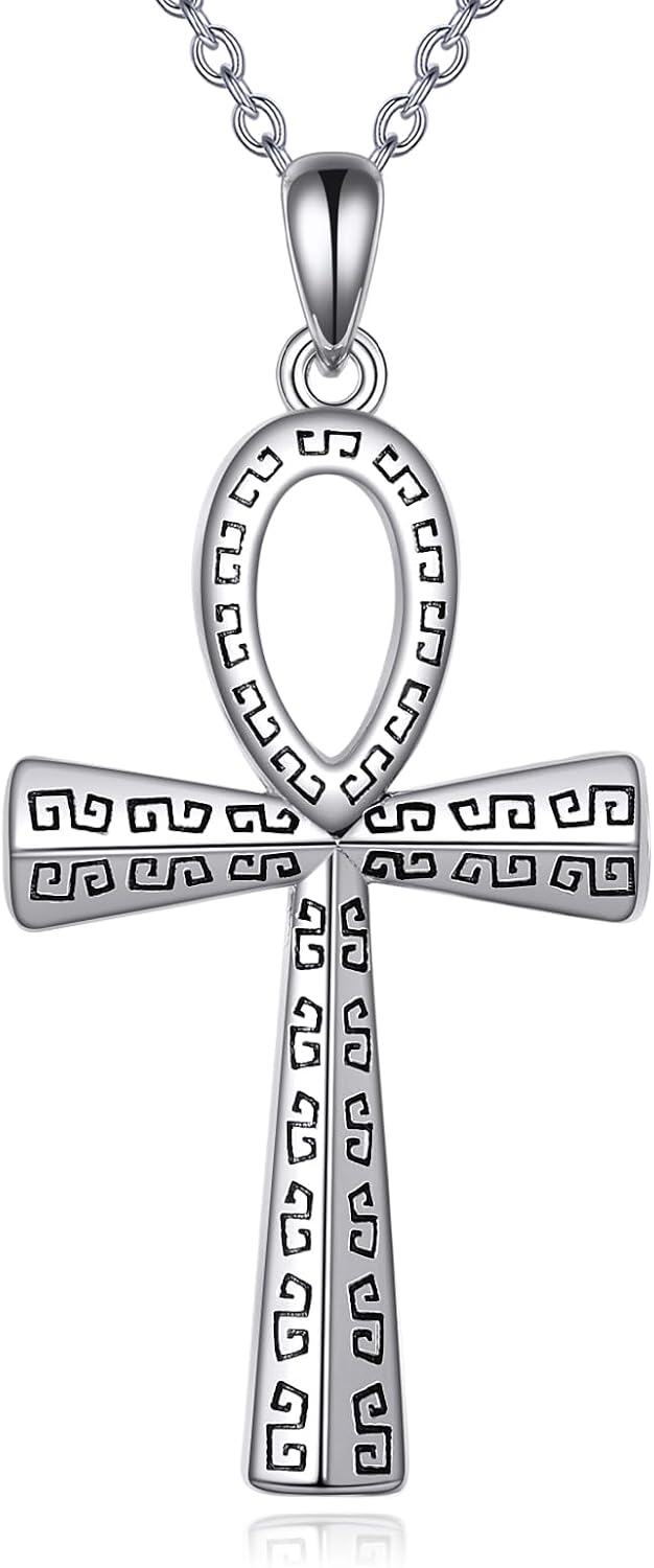  Sterling Silver Ankh Celtic Knot Star of David Heart Cross Pendant Necklace -0-1