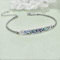 wholesale 925 Sterling Silver Scottish Thistle Abalone Shell Bar Pendant Bracelet  for Women-0-3