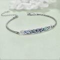 wholesale 925 Sterling Silver Scottish Thistle Abalone Shell Bar Pendant Bracelet  for Women-0-3