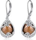 wholesale Sterling Silver Moonstone Leverback Teardrop Dangle Earrings for Women-0-12