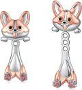 wholesale 925 Sterling Silver Fox Animal Shape Stud Earrings for Women Girls Hypoallergenic-0-0