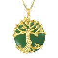 wholesale 925 Sterling Silver Tree Of Life Pendant Necklace Wholesale With Green Gemstone-0-17