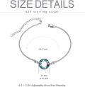 wholesale 925 Sterling Silver Blue Crystal Circle Chain Bracelet for Women s-0-2