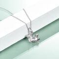 wholesale 925 Sterling Silver Sloth Pendant With Golden Heart Charm Necklace-0-23