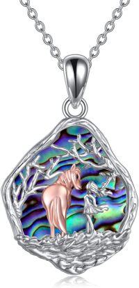 wholesale 925 Sterling Silver Abalone Shell Unicorn Pendant Necklace - Mother's Day Gifts for Her-Style 11-Abalone Shell Horse