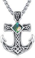 wholesale  Sterling Silver Moonstone Opal Turquoise Malachite Celtic Knot Anchor Necklace -0-6