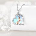 wholesale 925 Sterling Silver Dachshund Moonstone Pendant Necklaces for Women - I Love You Forever-0-2