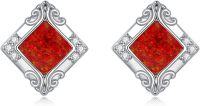 wholesale  Sterling Silver Opal Stud Earrings for Women Minimalist Square Fashion Gift -style 6