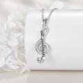 wholesale 925 Sterling Silver Clarinet Treble Clef Musical Note Charm Pendant Necklace-0-4