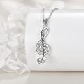 wholesale 925 Sterling Silver Flute Treble Clef Necklace-0-4