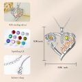 TOUPOP Sterling Silver Mom Birthflower Necklace For Women-0-4