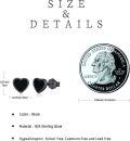 wholesale 925 Sterling Silver Black Heart Stud Earrings with Onyx and CZ s for Women Men-0-1
