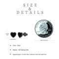 wholesale 925 Sterling Silver Black Heart Stud Earrings with Onyx and CZ s for Women Men-0-1