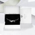 wholesale 925 Sterling Silver Black Engraved Heart Cat Charm Bracelet for Women - Cute Animal -0-6