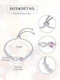 wholesale 925 Sterling Silver Heart Birthstone Tennis Bracelet Infinity Love Jewelry Gift for Women-0-1