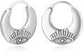 wholesale 925 Sterling Silver Evil Eye Hoop Huggies for Women Girls -0-0