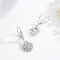 wholesale 925 Sterling Silver Daisy Flower Teardrop Leverback Earrings with Cubic Zirconia for Women Girls-0-4