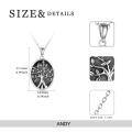 TOUPOP Sterling Silver Sunflower Tree of Life Photo Locket Pendant-0-4