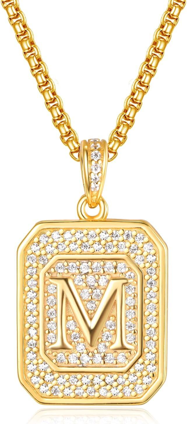 wholesale Gold Filled Sterling Silver Letter Jewelry Necklace for Women Gift for Mom Wife Birthday Anniversary Christmas-Letter M