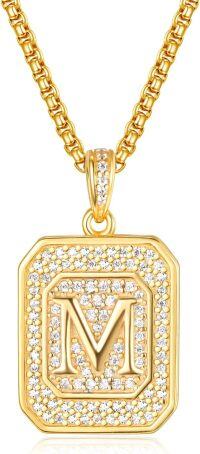 wholesale Gold Filled Sterling Silver Letter Jewelry Necklace for Women Gift for Mom Wife Birthday Anniversary Christmas-Letter M
