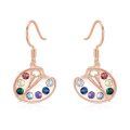 wholesale 925 Sterling Silver Multicolor Gemstone Artist Palette Drop Earrings-0-0